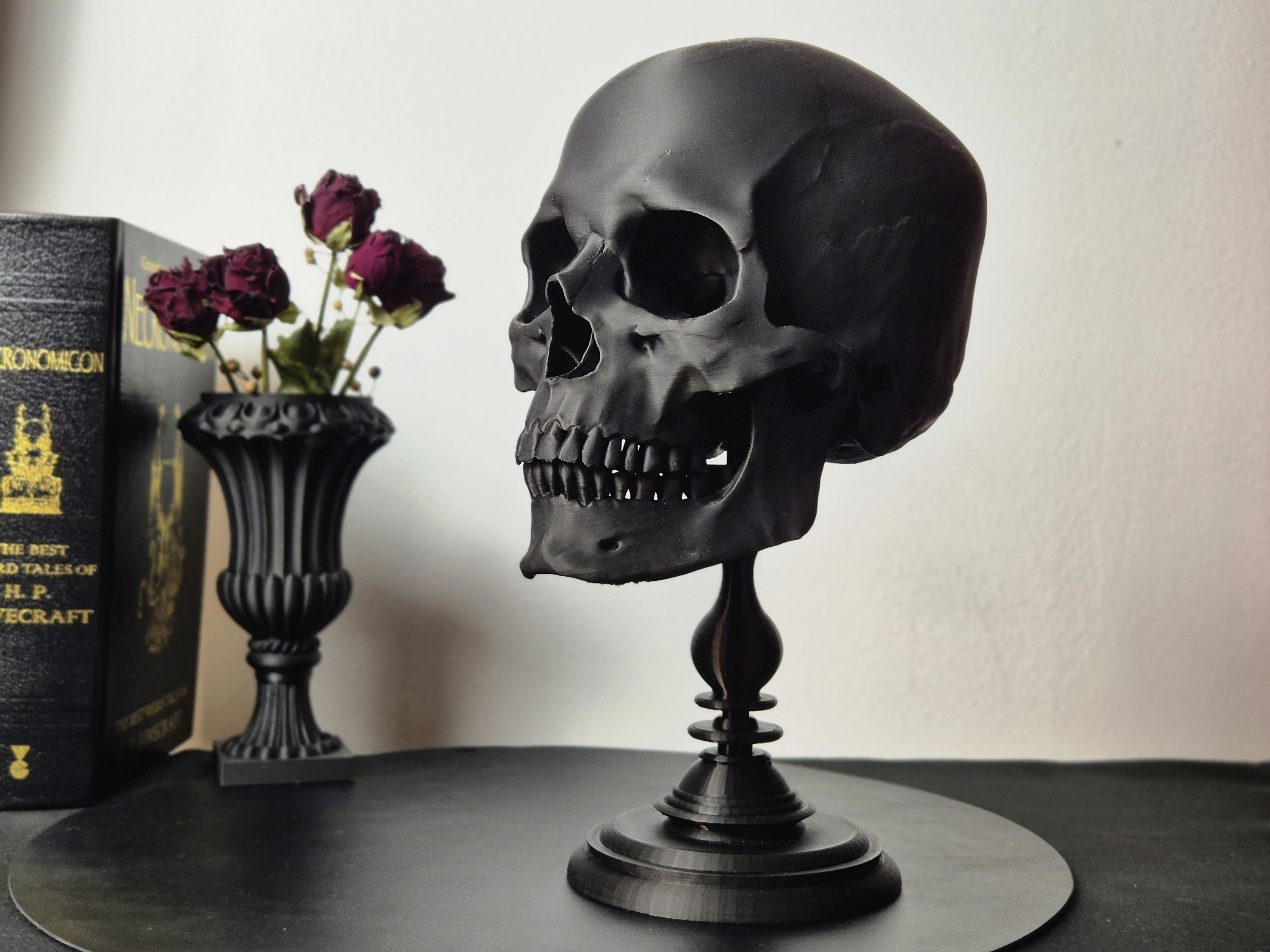 Realistic Human Skull, Skull Replica with Detachable Plinth, 3D-PRINTED