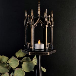 Gothic Laterne mit abnehmbarem Ständer, Gothic Teelichthalter, 3D-PRINT