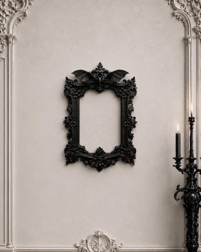 Gothic Victorian Vampire Bat Frame | Macabre Wall Decor | Baroque ...