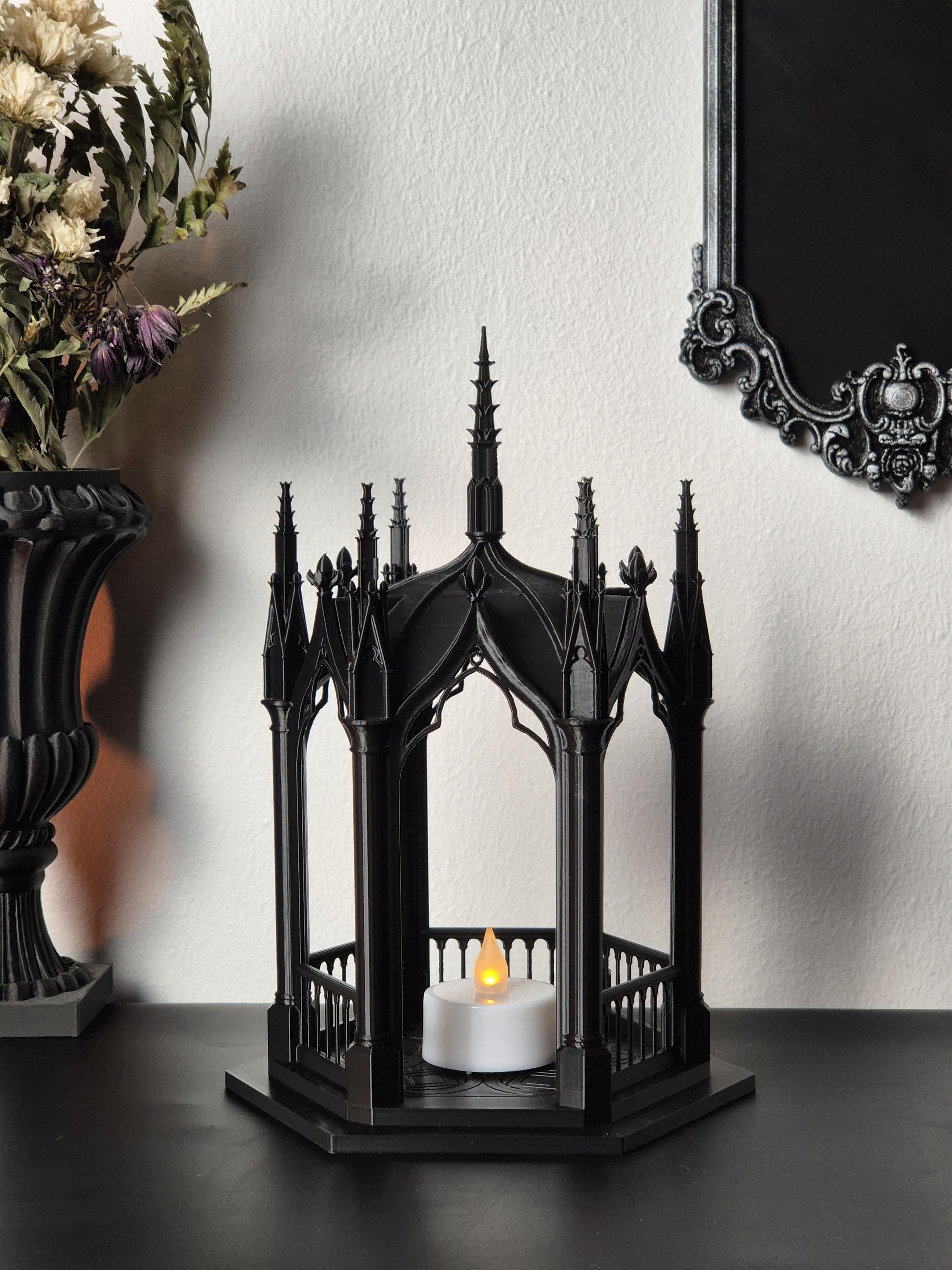 Gothic Lantern, 3d-printed Tealight Holder, Dark Home Decor