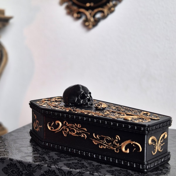 Boîte cercueil « Une rose pour les morts » | Boîte à bijoux cercueil gothique unique, boîte de style victorien, cercueil cercueil, boîte à bijoux vampire, cadeau gothique