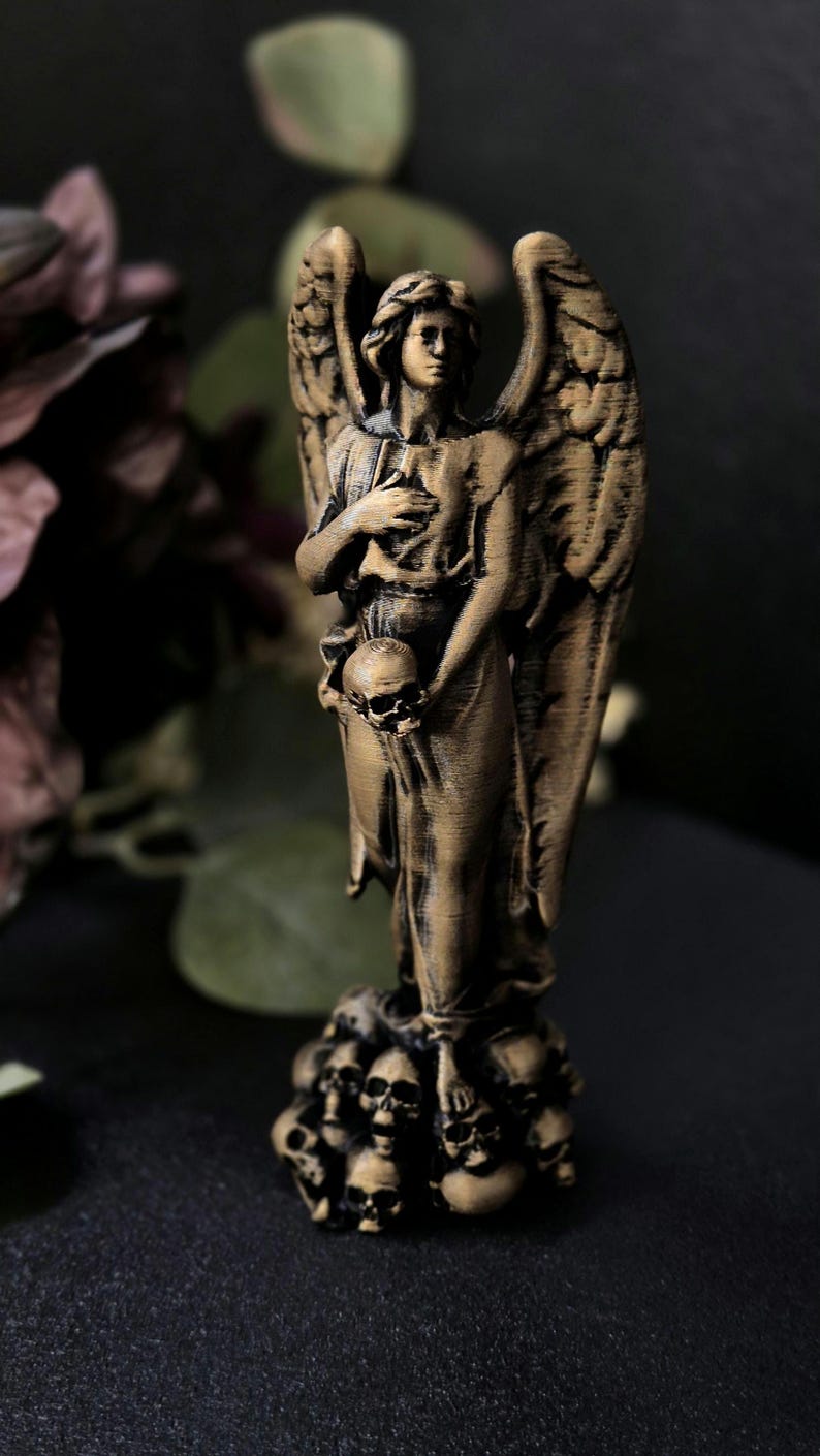 Angel of Death Statue, Gothic Home Decor, Dark Art Figurine, 3D Printed Sculpture image 1
