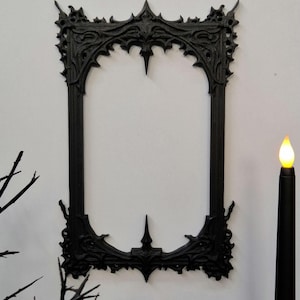 Gothic Frame Black Wall Decor | Ornate Dark Victorian Style Frame | Baroque Goth Wall Art | Occult Home Decor | 3D Printed Frame