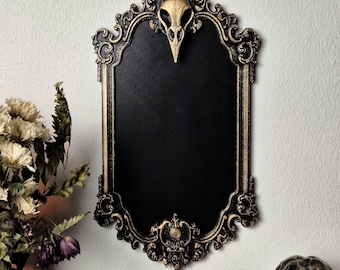 Gothic Victorian Raven Photo Frame | Raven Skull Wall Decor | Macabre Baroque Gothic Art | Goth Gift | 3D Printed Gothic Home Decor