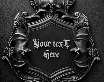 Custom Gothic Wall Plaque, Personalized 3D Printed Dark Home Decor, Victorian Bat Frame, Gothic Name Sign, Goth Gift