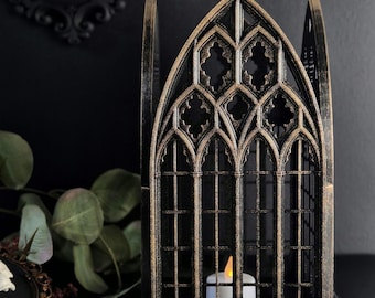 Gothic Window Lantern “Santa Lucia” | 3D Printed Gothic Tea Light Holder | Dark Home Decor | Victorian Candle Holder | Multiple Colors
