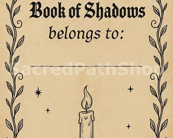 Grimoire Pages – Belongs To Page – Printable Grimoire Pages – Grimoire Starter Kit – Witch Printables – Book of Shadows – Title Pages