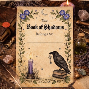 Grimoire Title Page – Gothic Parchment Book of Shadows - Printable Digital Download