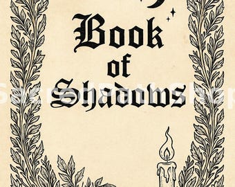 Book of Shadows Cover – Printable Grimoire Pages – Witch Printables – Gothic Title Page – Grimoire Starter Kit – Digital Download