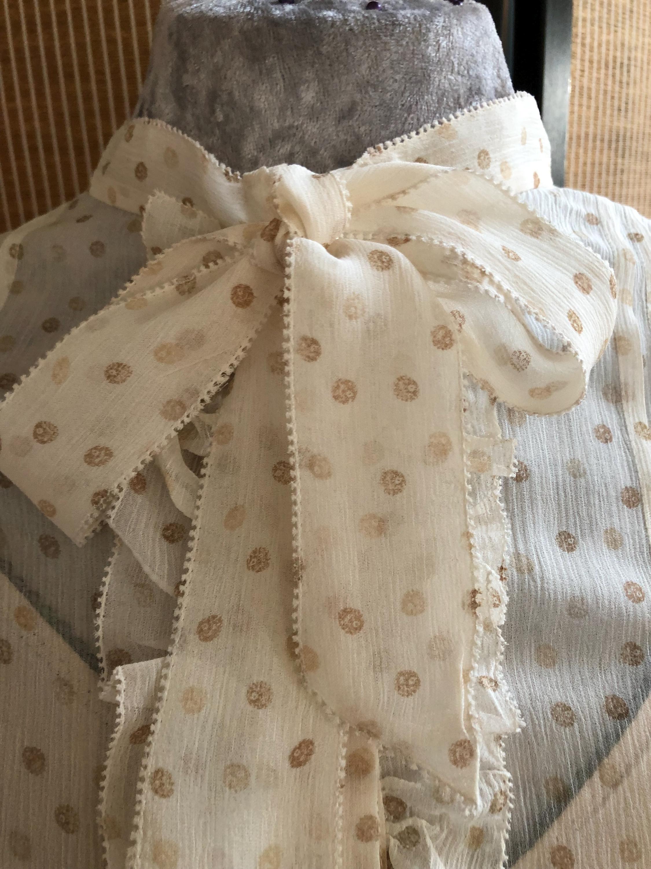 Very pretty ivory silk chiffon tie neck blouse and silk blush pink vest- perfect combination, fits a UK 10/12 lightly worn listed as vintage