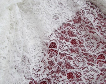 Fine lightweight cotton lace 2.8 metre piece for bridal, wedding, vintage style, rose beautiful soft lace great for romantic floaty dresses.