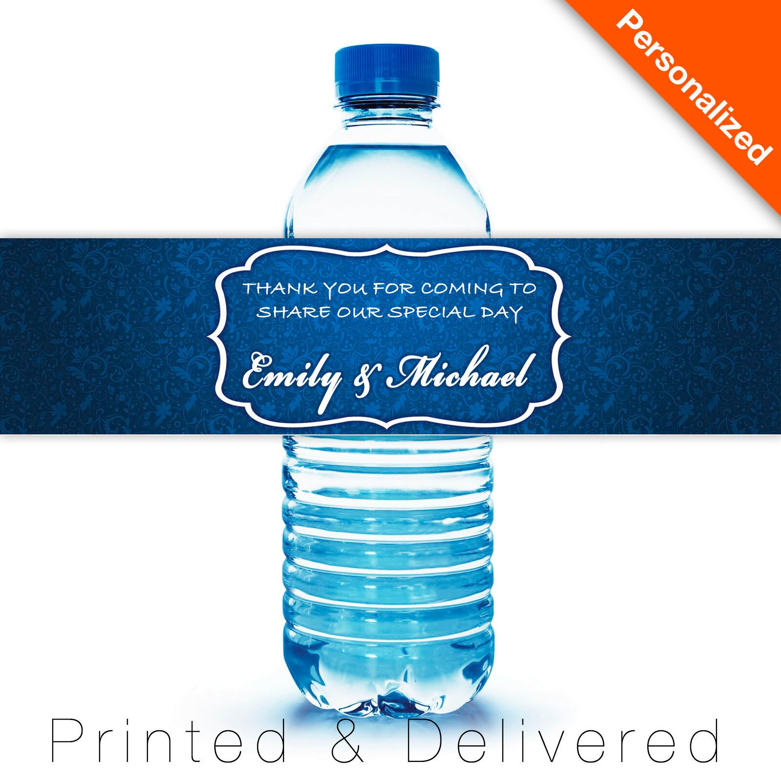Printed Water Bottle Labels Personalized Wedding Thank you for | Etsy