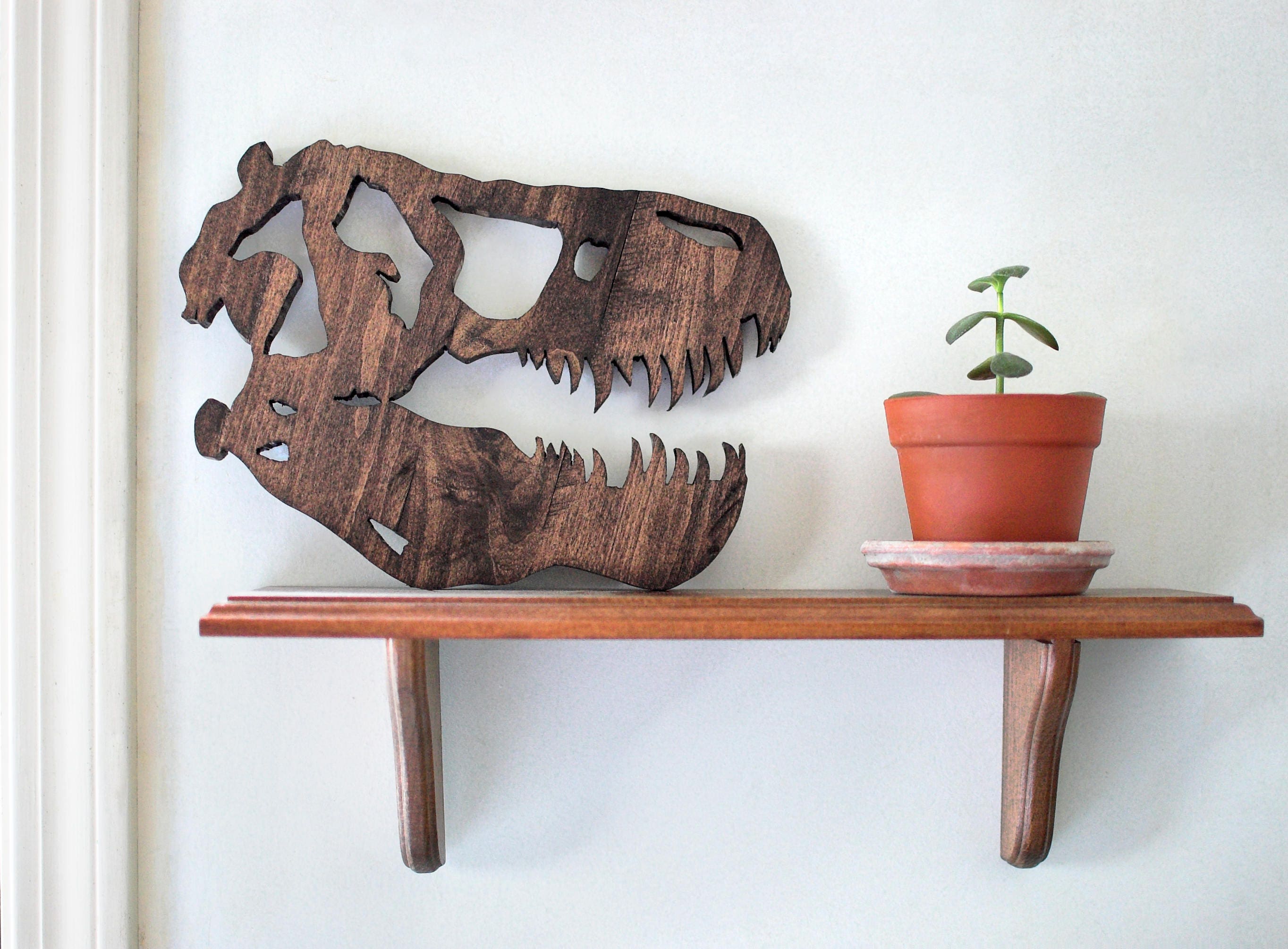 Stained Reclaimed Wood Dinosaur Skull TRex Etsy Italia