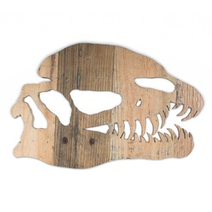 Reclaimed Wood Dinosaur Skull - Dilophosaurus