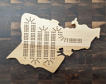 Oahu Island Hawaii HI Cribbage Board, Includes Pegs!