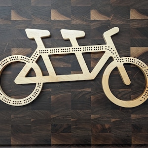 Customizable Tandem Bike Cribbage Cycling Bicycle Pegs Included image 1