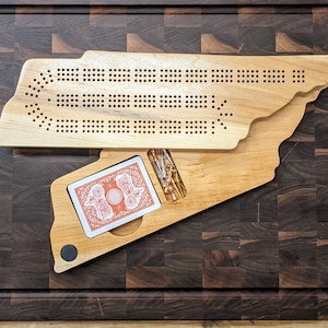 Tennessee State TN Travel Cribbage Board, Storage Inside!, Inclusief kaarten en haringen!