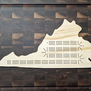 Virginia State VA Cribbage Board, Includes Pegs!