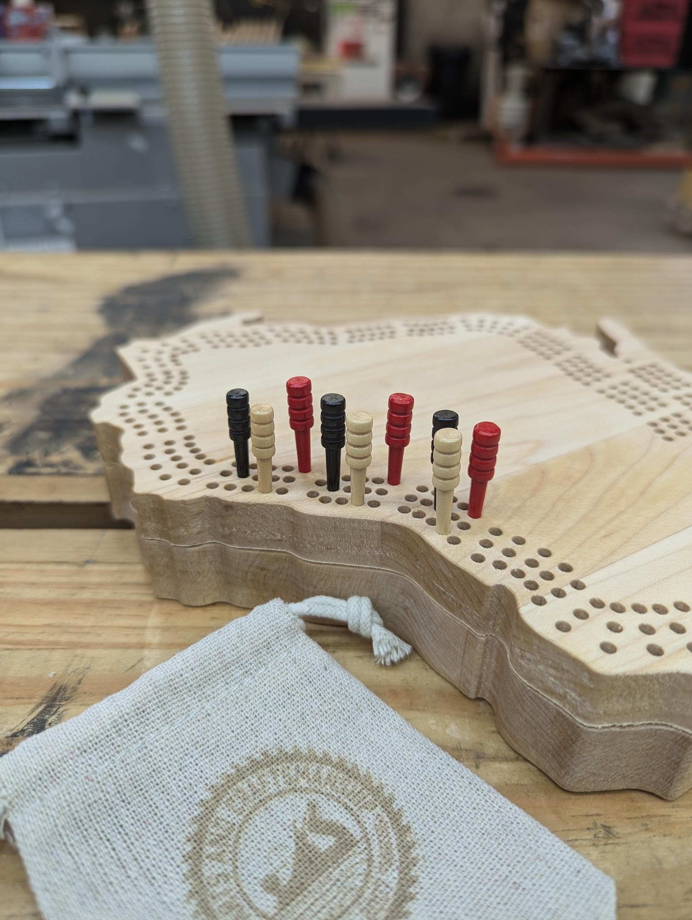 Set di giochi per cribbage Board, con 9 pioli di Italia Set di giochi per cribbage Board, con 9 pioli di Italia