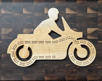 Customizable Motorcycle Cribbage Board Cruiser Custom Style - Pegs Included!