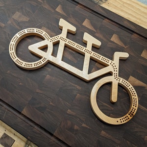 Customizable Tandem Bike Cribbage Cycling Bicycle Pegs Included image 2