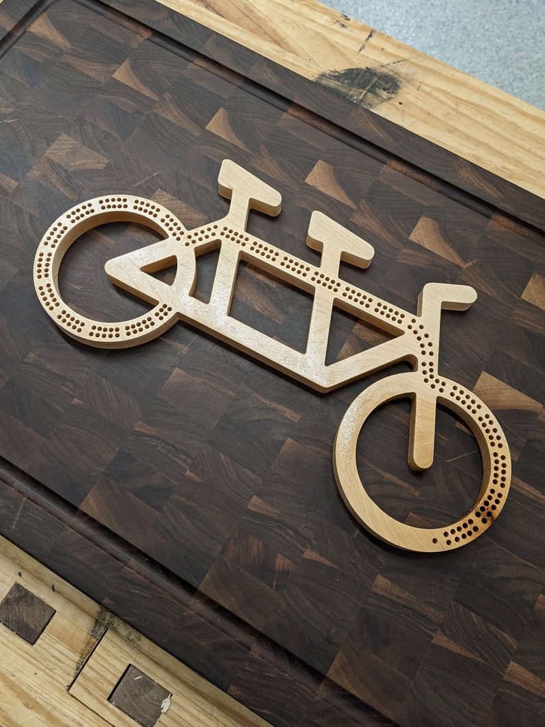 Customizable Tandem Bike Cribbage Cycling Bicycle Pegs Included image 2