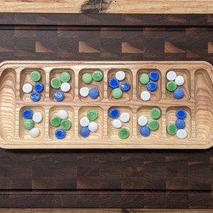 Mancala Board made from Urban Reclaimed Lumber, Stones Included, Customizable!