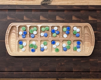 Mancala Board made from Urban Reclaimed Lumber, Stones Included, Customizable!