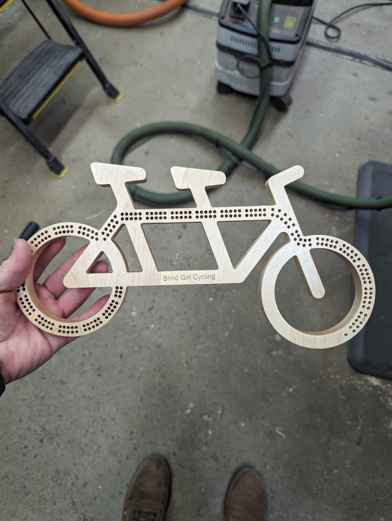 Customizable Tandem Bike Cribbage Cycling Bicycle Pegs Included With Engraving