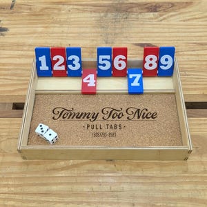 9 Tile Handmade Shut the Box Dice Game: Customizable Tile Colors & Engraving