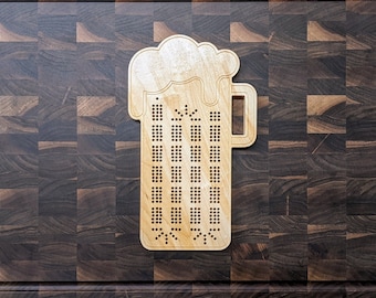 Beer Mug Cribbage Board, Includes Pegs!