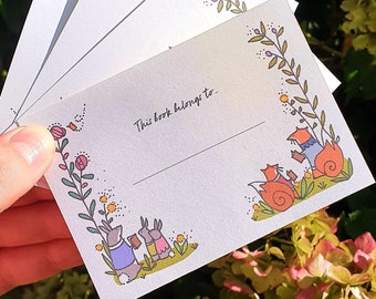 Bookplate Stickers Woodland Animals - 'This book belongs to'