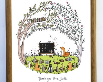 A4 Teacher Print - Best Teacher - Teacher Gift - Teacher Art
