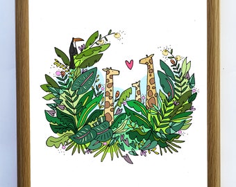 Giraffe Print - Giraffe Gift - Wall Decor - Nursery Print - Jungle Print - Giraffe Art - Nursery Decor