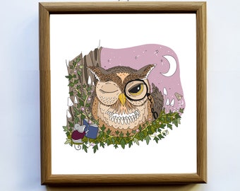 Woodland Owl Print