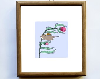 Mouse Art Print - Windy Mouse - Mice Art