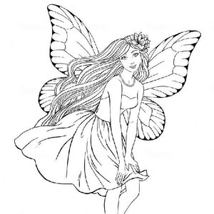 Fairy Coloring Page, Printable Coloring Sheet, Instant Download Printable, PDF, Digital Coloring Page