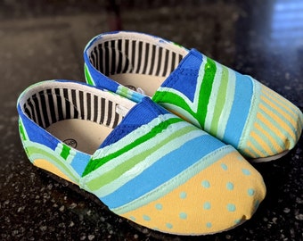 Hand-Painted Gender Neutral Baby Shoe