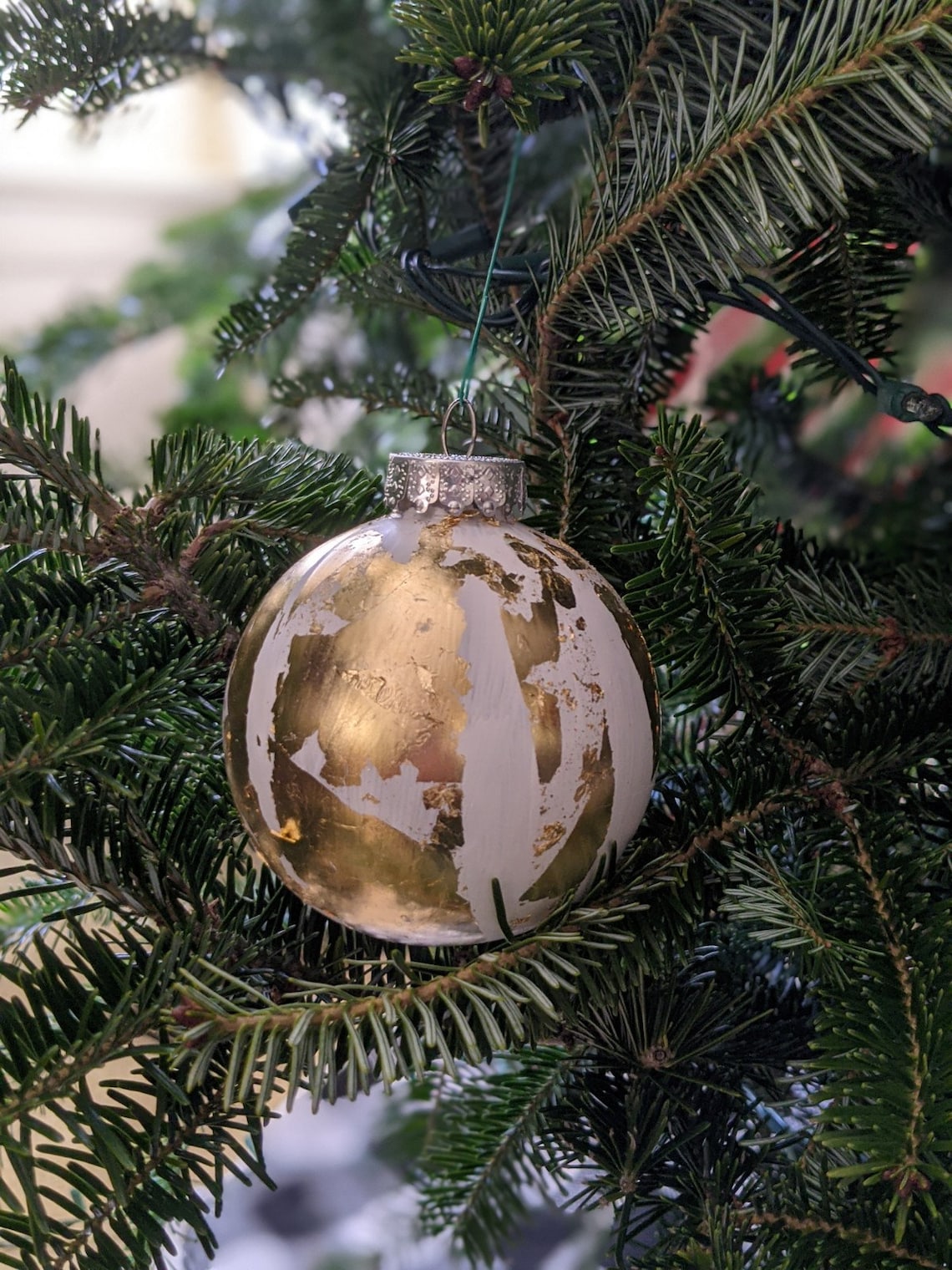 Gold Leaf Christmas Ornament Etsy