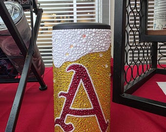 Rhinestoned Razorbacks Koozie