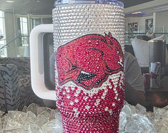 Vaso térmico Rhinestone Razorbacks de 40 oz