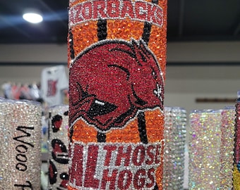Vaso con diamantes de imitación de los Razorbacks