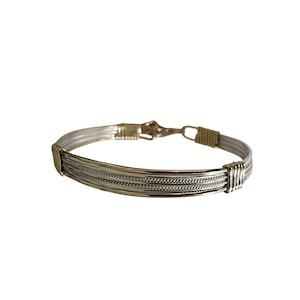 Handmade Womans Jewelry Gold and Silver 2 tone Wire Bracelet