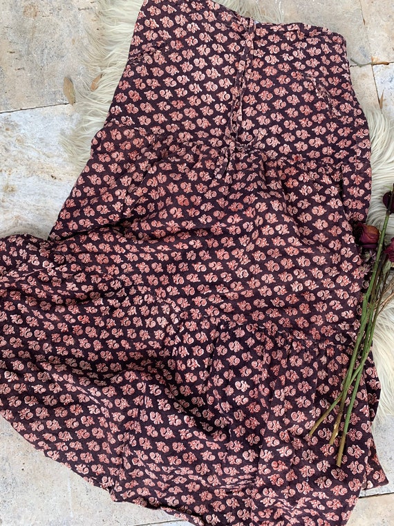 Vintage Indian cotton block print skirt