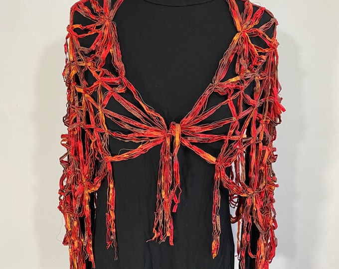 SHAWL Handcrafted With Silk Ribbons in Intricate Design