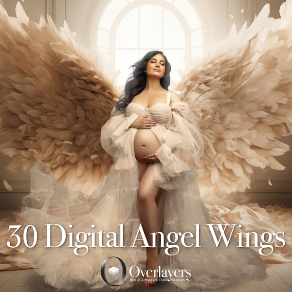 30 x Angel Wings Digital Backgrounds, Maternity Backdrop Overlays, Digital art, Studio Backdrops, Fine Art Textures