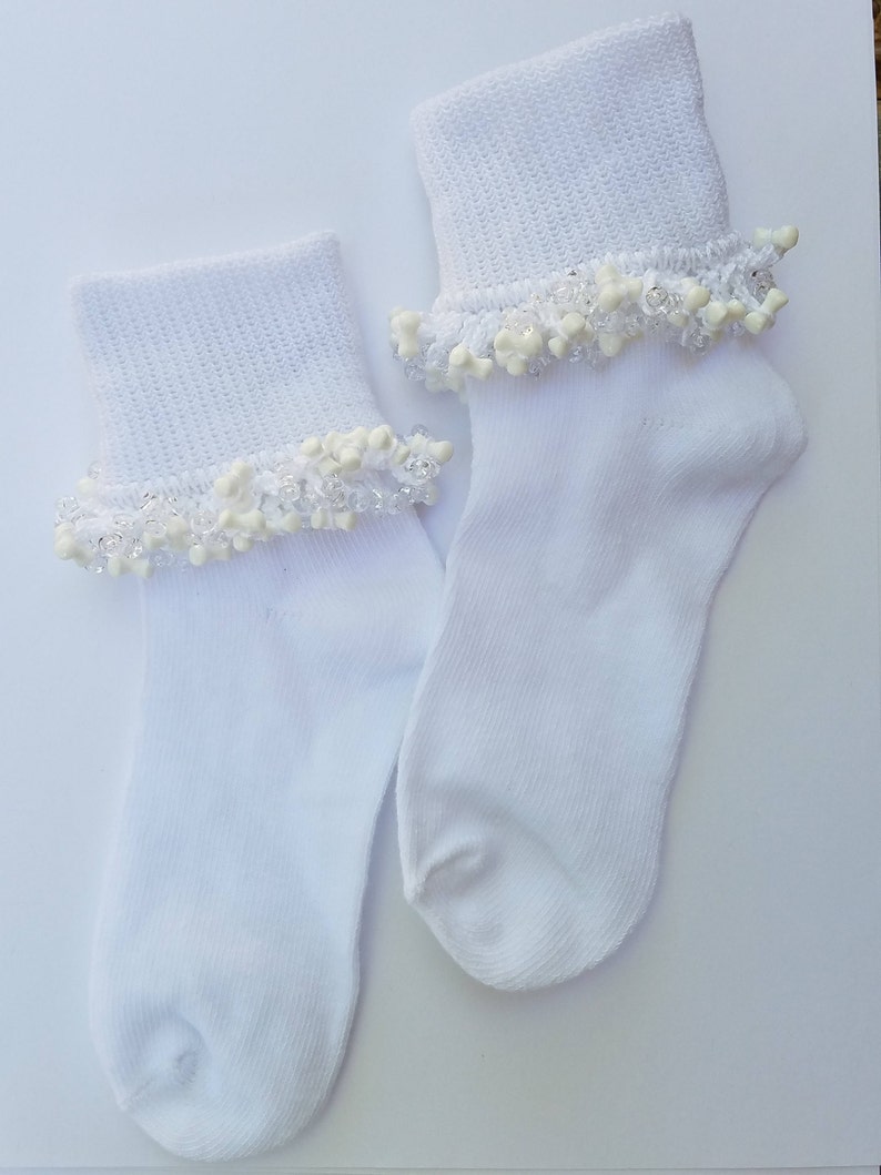 Beadlette Bobbies Little Girl Socks Crochet Bead Socks Etsy