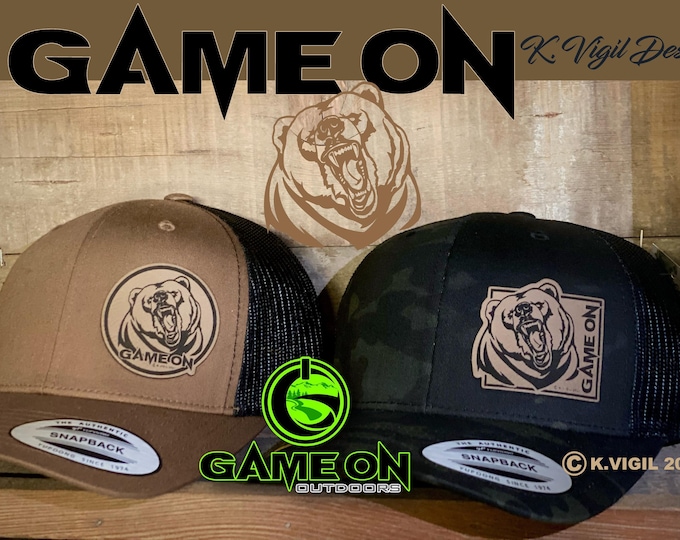 Grizzly GAME ON! SnapBack hat available in grizzly brown or black multicam