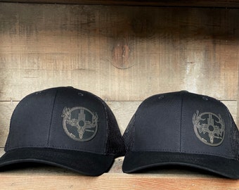 BLACKED OUT New Mexico bull elk or mule deer buck  (snap back hat)