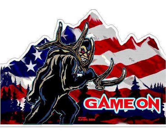 Patriot Sasquatch shed hunter -     GAME ON 6" decal